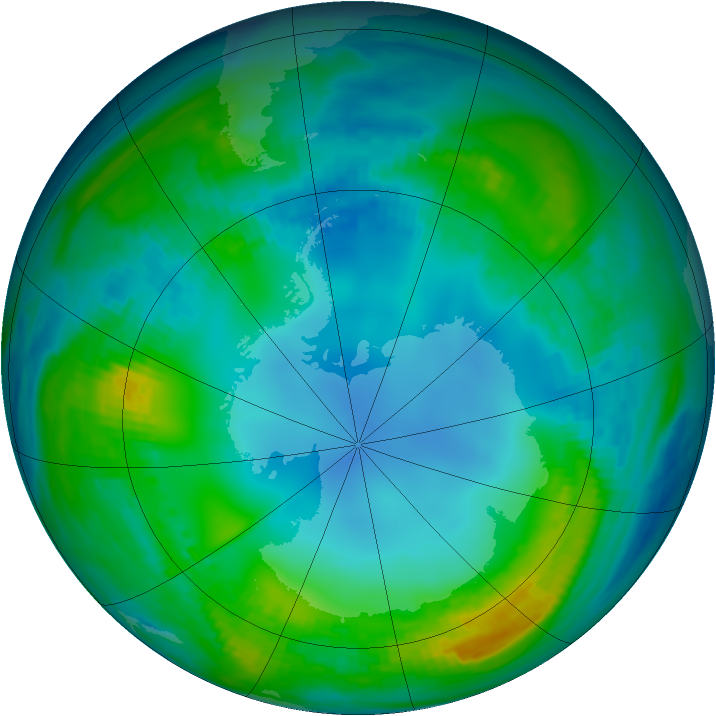 Antarctic ozone map for 16 May 1983